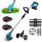 Tondeuse à Gazon éLectrique à Batterie,Tondeuse à Gazon Portative 21V Avec Roues,Tondeuse De Jardin Sans Fil Avec Barre RéGlable Pour Une Tonte Rapide Du Jardin,Piles Et Chargeur Inclus (2 * batterie)