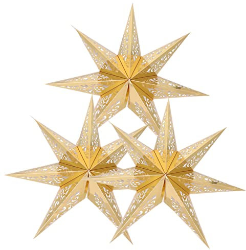 Artibetter 3 Stück Papierstern-lampenabdeckung Hängende Sternlaterne Lampenschirm Papierstern-abdeckung Schreibtischstern-lampenabdeckung Sternlicht-abdeckung Dekor Für Schlafzimmer Esszimmer