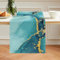 Bonhause Tischläufer Blaugrün Gold Marmor Tischläufer Abstrakte Moderne Küche Esstisch Dekoration für Drinnen Draußen Urlaub Party Waschbar Wohnkultur Tafeltuch (33 x 183 cm)