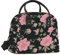 Clastyle Sac Isotherme Repas Femm Feuilles de Plantes Sac Gamelle Travail Portable mit Bandouliere pour Pique Nique,Fleur Rose