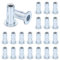 Glarks 20pcs M6 Multi-Grip Nietmuttern Set Weiß verzinkt Kohlenstoffstahl Flachkopf Nietmutter Pre Bulged Schaft Gewindeeinsatz Nietmuttern für Bau Industrie
