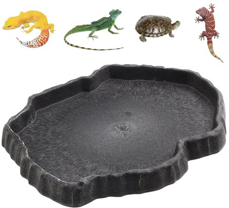 JHXhhthongtong Coupelle Tortue Terrestre, Bac à Eau pour Reptiles Reptile Reptiles Plat à Aliments pour Animaux Durable Rock Plat Bol d'eau de Tortue pour Tortue Lézard Gecko Caméléon