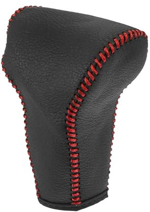 Unifizz Schwarze Auto-Innenausstattung Kunstleder Schaltknauf Abdeckung Getriebe Schaltsack Kofferraum Hebel für Honda CR-V 2017–2021 schwarze Nähte