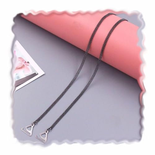 XINGNIAO 1 Pair of Simple Metal Triple Row Pearl Chain Bra Straps, Anti-Slip Off-Shoulder and Open-Back Dress Straps