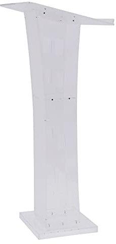 TaNeHaKi Acryl Veranstaltung Stehpult, Tragbares Kurve Kanzel, Podium Rednerpult, Acryl Podium mit Aufbewahrungsregal für Kirche Schule Büro