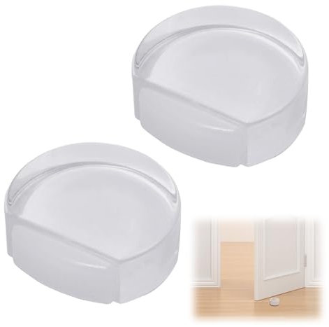 Arrêts de Portes, Arrêts et Butées de Porte Transparentes Adhesive Arrêt de porte de type D Interieur, Stop Porte Adhésif pour tous les sols durs, Butoirs de Porte pour Protéger Mur et Meubles-2Pièces