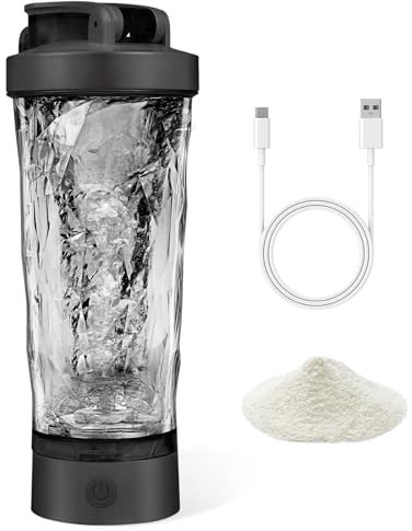 AOOWU Protein Shaker Bottle, 700ML USB C Rechargeable Electric Protein Shake Bottle, Made with Tritan, BPA Free, Leakproof Shaker Bottle Mixer, Portable Mixer Cup, Protein & Supplement Shaker Bottle