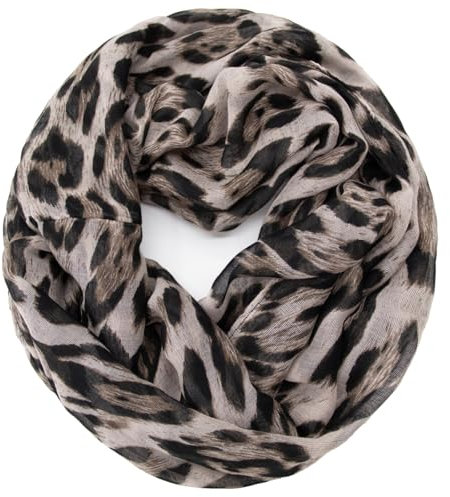 Glamexx24 Damen Loop Schal Leopard Muster Langschal Schlauchschal Tuch Loopschal Mädchen Animal Print Tuch