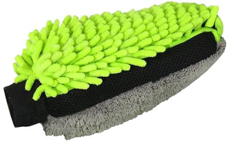 2 Stück Waschhandschuh Für KFZ Und Haushalt - Doppelseitige Microfaser-Handschuh Mikrofaser Waschhandschuh Chenille-Handschuh Putzhandschuh Für Die Autopflege, Autowäsche Und Fensterreinigung