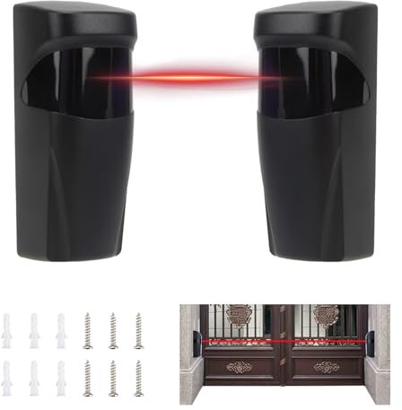 Fotocelula Puerta Garaje, Fotocelula Puerta Garaje, Fotocélulas de Seguridad para Sensor Automático de Puerta, Compatible con Sistemas de Portones y Garajes, 12V/24V AC DC, IP55