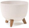 Muddy Hands Decorative Plant Pot with Legs Indoor Home Outdoor Garden Round Flower Planter Stand Holder Cover (White, 29cm)