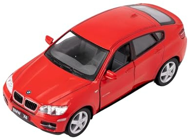 Easy Toys Modellauto kompatibel mit BMW X6. Maßstabsgetreues Spielzeugauto mit zu öffnenden Türen. Automodellierung. (Rot)