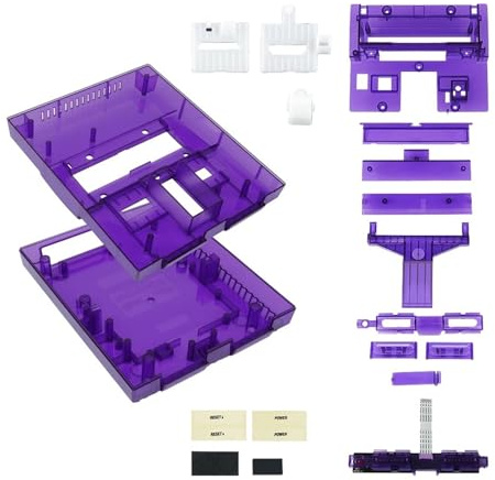 Custodia Trasparente Di Ricambio Traslucida For Console Da Gioco Retrò Versione USA - Compatibile Con Nintendo SNES SFC - Compatibile Con Bitfunx(TRN PUR)