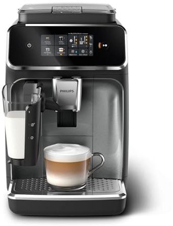 PHILIPS 2300 Series Bean to Cup Coffee Machine, LatteGo, 4 Drinks One Touch | Fully Automatic, 4 coffee options, LatteGo Milk system, fastest to clean, ceramic grinder, 40% quieter (EP2339/40)