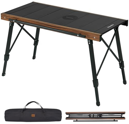 Naturehike IGT Campingtisch Portable Klapptisch faltbar Höhenverstellbar Aluminium Falttisch leichtes einfaches Setup für Wandern BBQ Garten und Reisen