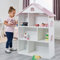 Liberty House Toys Puppenhaus-Bücherregal, Dach, Holz, Weiß/Rosa, 106,5 cm H x 83 cm B x 30 cm T