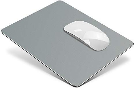 VAYDEER Hard Metal Aluminium Mouse Pad Mat Smooth Magic Ultra Thin Double Side Mouse Mat Waterproof Fast and Accurate Control for Gaming and Office(Medium,gray,24 * 20cm)