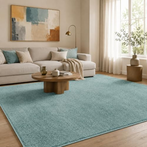 Snapstyle Hochflor Velours Teppich Luna Mintgrün in 24 Größen