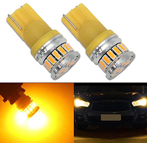 HSUN T10 194 175 168 12961 W5W LED Bulbs,12V-24V Extremely Bright 20SMD 3014 Chip Canbus Error Free Car Side Marker Indicator Backup Interior Dome Light,2 Pack,Amber