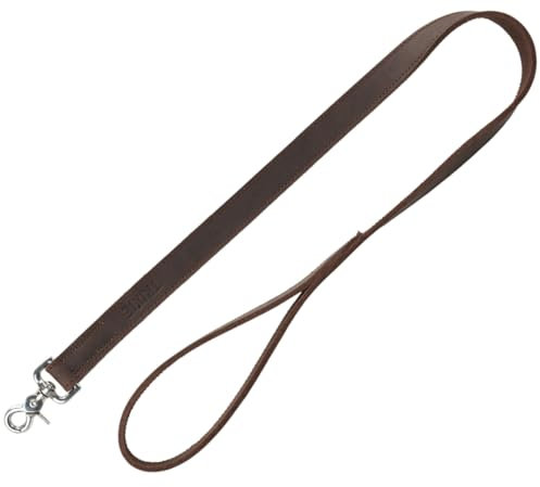 TRIXIE Hundeleine aus Leder Rustic Leine Leder M–L, 1,00 m 20 mm in dunkelbraun - Fettlederleine für Hunde im klassischen Design - für mittelgroße bis große Hunde - 19000