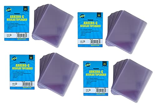 Arkero-G® 100 Regular Toploader 3'' x 4'' Schutzhüllen für Standard und Small Sammel-Karten z.B. MTG Magic, Yugioh Trading Card Game Spiele