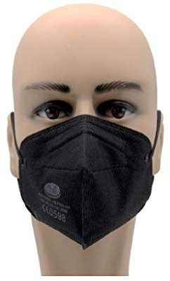 10x FFP2 Maske Atemschutzmaske ohne Ventil Mundschutz Schwarz