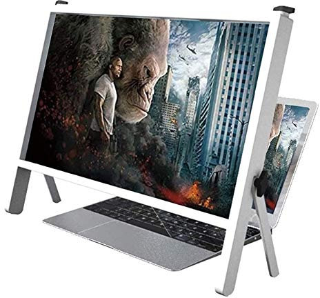 MESURE 3D-Laptop-Bildschirm-Vergrößerungsglas-Schutzhalter, Monitor Lupe Laptop,21 Faltbarer Computer-Laptop-Halter-Ständer,Computerbildschirmvergrößerungshalter mit einstellbarem Winkeldesign