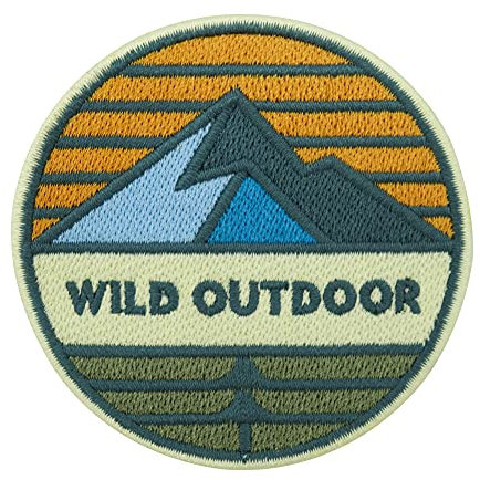 Finally Home Adventure Collection: Wild Outdoor Berg Patch zum Aufbügeln | Wandern Patches, Bügelflicken, Bügelbild, Aufnäher Wanderer Rucksäcke