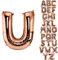 DekoRex Folienballon Rosegold 82cm Luftballon Geburtstag Hochzeit Deko (Buchstabe U)