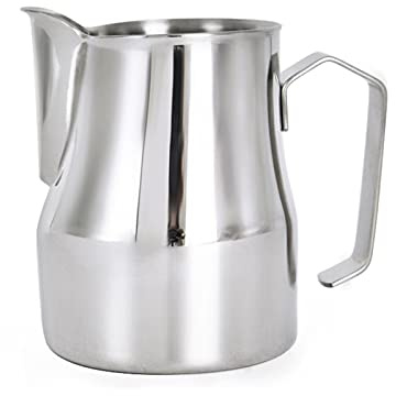 Liudan Gravy Boats Milk Jug 500ml/700ml Stainless Steel Frothing Pitcher Pull Flower Cup Coffee Milk Frother Latte Art Milk Foam Tool Coffeware Sauce Jug (Color : Silver-500ml)