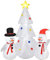 HOMCOM Albero di Natale Gonfiabile 185cm con Pupazzi di Neve, Decorazione Natalizia con Luci LED e Gonfiatore per Giardino e Casa Multicolore