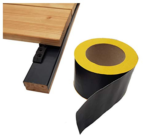10.000 mm x 75 mm x 0,6 mm Butyl Terrassen Abdeckband Rolle Holz & Unterkonstruktionen - einseitig selbstklebendes Holzschutz Band (9 Rollen (Gesamt 90 Meter))
