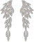 Pendientes de Mujer- Clearine Art Deco Racimo de Hojas de Ala de Ángel Aretes Llamativos Araña Colgante Largos de Gota Regalo,Color Claro Plata-Tono