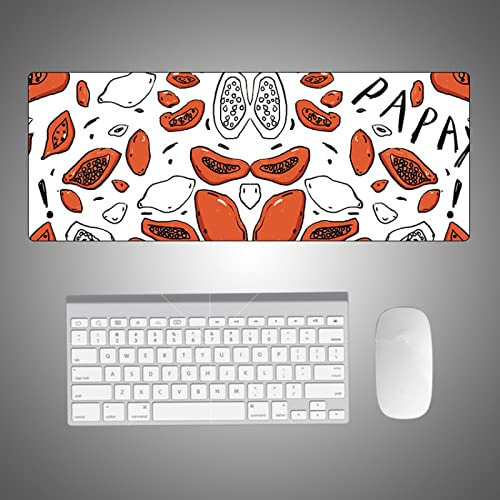Tapis de Souris XXL Blanc Noir Rouge Tapis Souris Hautes Performances Tapis de Souris Gamer Base Caoutchouc Antidérapante Mouse Pad Améliore Vitesse Tapis de Bureau 400x900x3mm