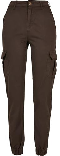 Urban Classics Damen Ladies High Waist Cargo Pants 33 Brown
