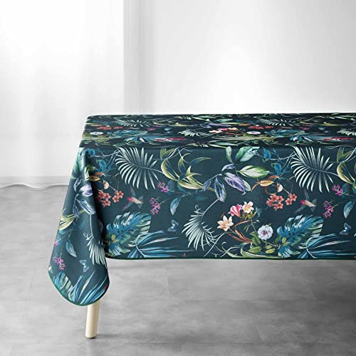 douceur d'intérieur, Nappe Rectangle (150 x 240 cm) Féerie Emeraude, Polyester Imprimé