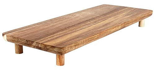 Holzbrett Schneidebrett Servierbrett mit Füßen 36x14,5x4 cm