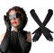 WEIESCIE 1920er Stil Lange Abendhandschuhe Schwarz Weiß Ellenbogen Handschuhe Braut Tanz Verkleidung Handschuhe Sexy Frauen Hochzeit Abschlussball Oper Handschuhe, M