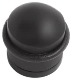 Onyx Floor Mounted Door Stop on Matt Black, Door Stopper, Rubber Bumper to Protect Door, Walls, and Skirting for Internal Use