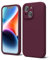 oakxco for iPhone 14 Plus Phone Case Liquid Silicone, Cute Thin Slim Soft Rubber TPU Plain Smooth Gel Cover for Women Girl, Matte Solid Protective & Shockproof, Burgundy Plum Wine