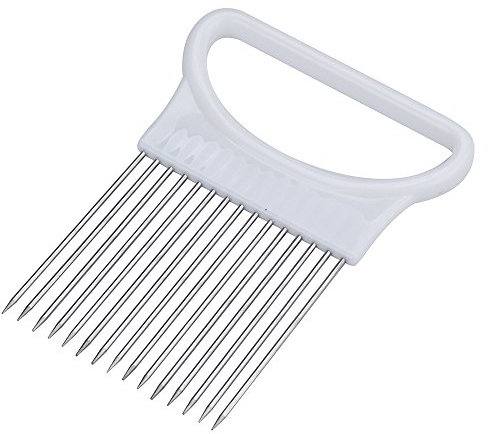 Vegetables Tomato Guide Slicing Holder Onion Aid Cutting Slicer Fork Vegetable Stuff for Men (#04-White, One Size)