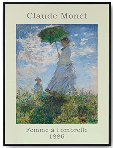 JOPRICO Claude Monet Poster - Frau mit Sonnenschirm - Ausstellungsposter A4 21x29,7cm - mattes Galeriepapier