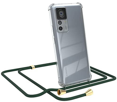 EAZY CASE - Handykette kompatibel mit Xiaomi 12T / 12T Pro Handyhülle mit Umhängeband, Handykordel mit Schutzhülle, Silikonhülle, Hülle mit Band, Stylische Kette für Smartphone, Grün