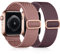 Easuny Cinturino Elastico Compatibile con Cinturino Apple Watch 38mm 40mm 41mm, Banda Nylon Morbida Regolabile per iWatch Series 9 8 7 6 5 4 3 2 1 SE Ultra per Donne Uomini, Fumo Viola/Rosa