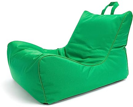 Ecopuf - Pouf Sessel Outdoor Chaise Longue - Sitzsack mit Staufach und Griff - Robuster Stoffsack - Entspannungssessel - Wohnungseinrichtung - Grün Nc20