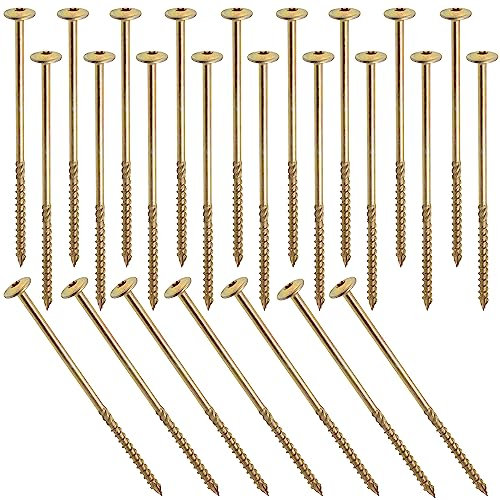 AERZETIX - C67512 - Set di 25 Viti per legno Ø8x200mm con testa larga bombata - con impronta a stella Т40 - in acciaio zincato - carpenteria, compensato, truciolare, melaminico