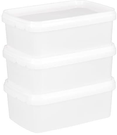 TEC 1.2L Ice Cream Tubs storage containers with lids European Made Commercial Domestic Kitchens Freezer, Microwave Dishwasher safe Leakproof BPA Free (3)