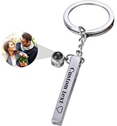 ASD Jewerly Portachiavi Personalizzato Di Proiezione Fotografica Per Uomini, Donne E Amici Come Regali Per Le Coppie
