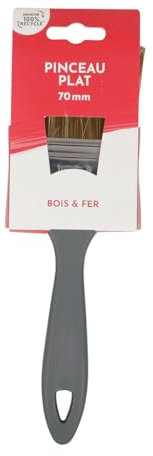 COGEX - Pinceau Plat, Pinceau Plat Peinture, Pinceau Plat 70mm - Largeur: 70mm - pour Bois et Fer - Manche en Plastique 100% recyclé - pour Surfaces Planes - Pinceau Plat Bois et Fer - Efficace