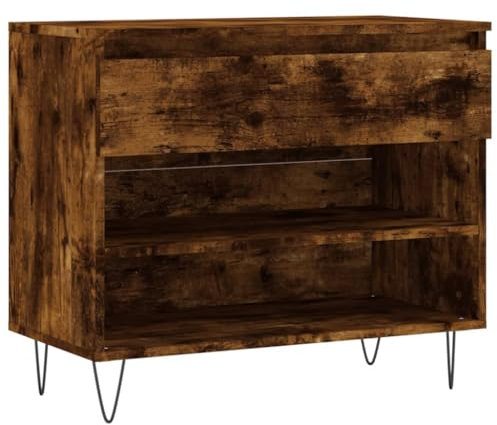 vidaXL Schuhregal Räuchereiche 70x36x60 cm Holzwerkstoff